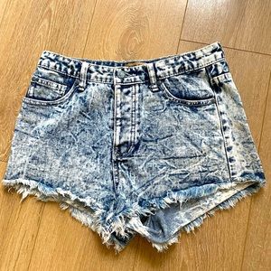 Angel Premium - Retro acid wash cut off jeans shorts - M